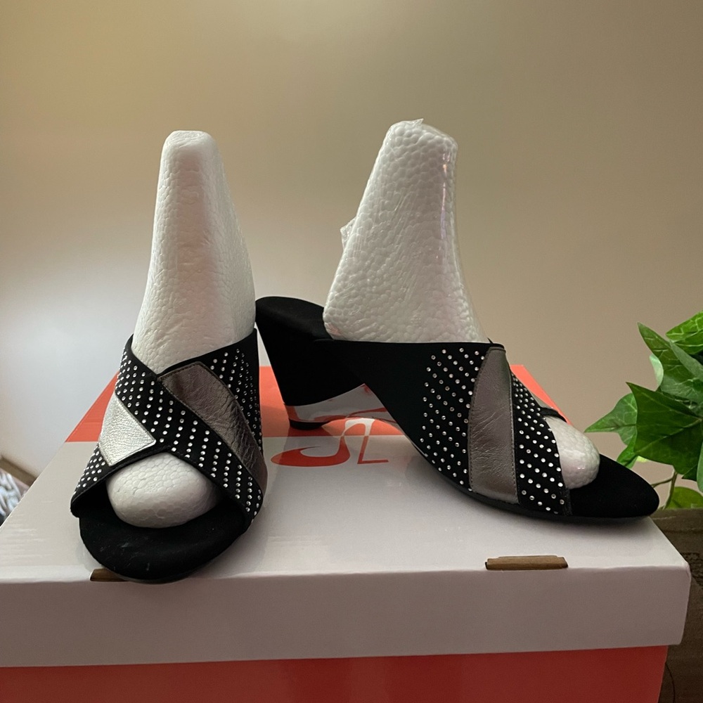 Onex Black and Silver Heels